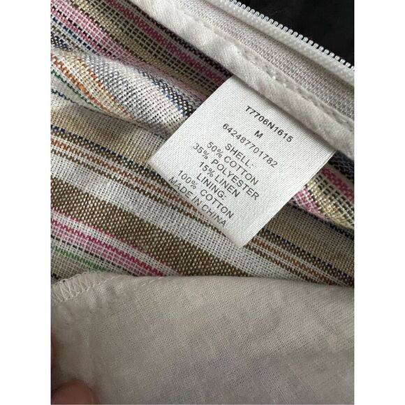 Tart Jumpsuit Womens M Striped Strapless Sweetheart Christy Linen Blend Wide-Leg - Picture 7 of 16